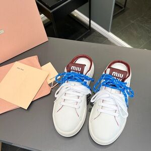 Miu Miu Color-Block Lace-Up Backless Sneakers